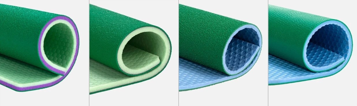 ISO9001 PVC Sport Flooring 1.8m Width Scrape Coating Badminton Flooring