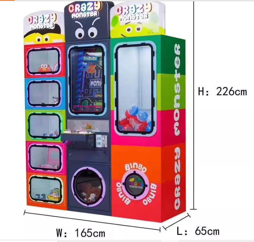 CRAZY BALL MONSTER claw gift coin operated grabber vending game machine