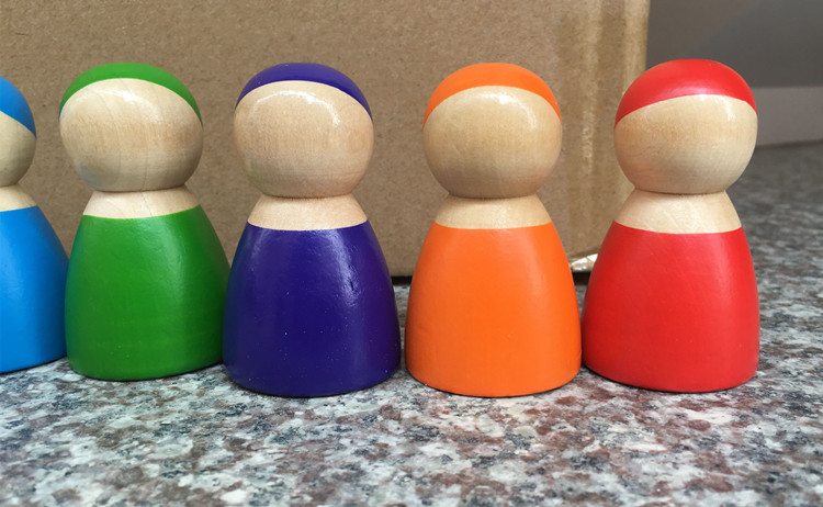 6cm Large Pastel Rainbow Stacker Nesting Rainbow Block Set