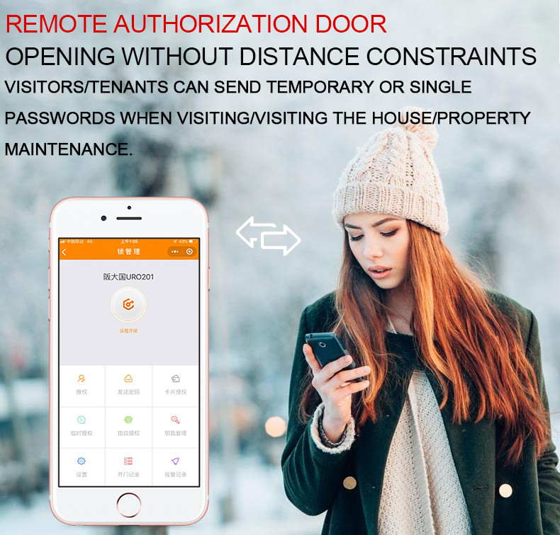 Automatic Mobile Operated Door Lock Password Cat Eye Type APP Remote Controlled