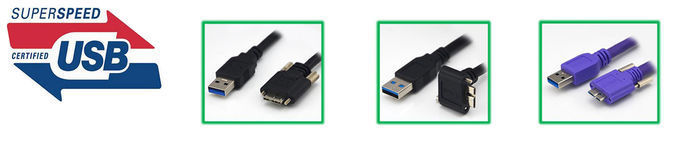 High Flexible USB3 Vision Cable / USB 3.0 Twin Female Panel Mount To Wire Harness Cable