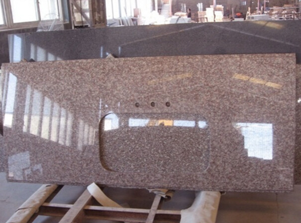 Custom Peach Flower Red G687 Granite Tiles For Bathroom Floor