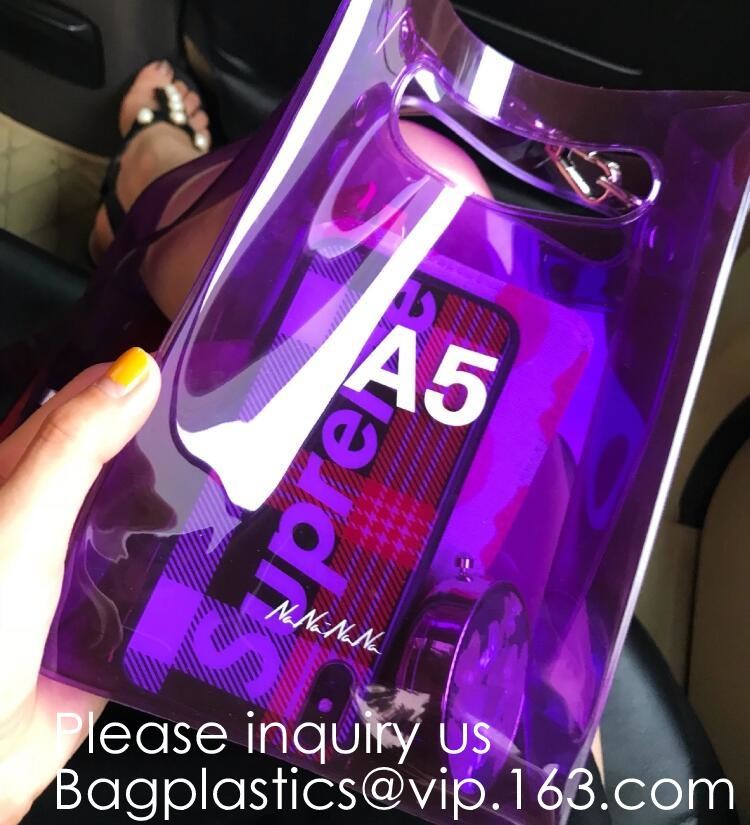 Stadium Approved Environmentally New Clear Tote PVC Shoulder Transparent Shopping Bag,Recycled Clear Pvc Shopping Tote B