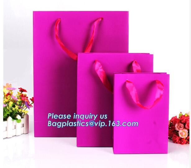 Luxury paper bags with handles Different Sizes,250gsm art paper shopping carrier bag custom printing with handle rope