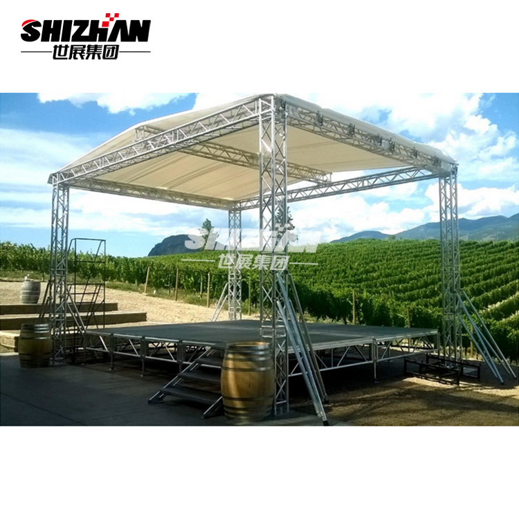 Rotating Round Aluminium Lighting Truss Lifting Stage For Performance