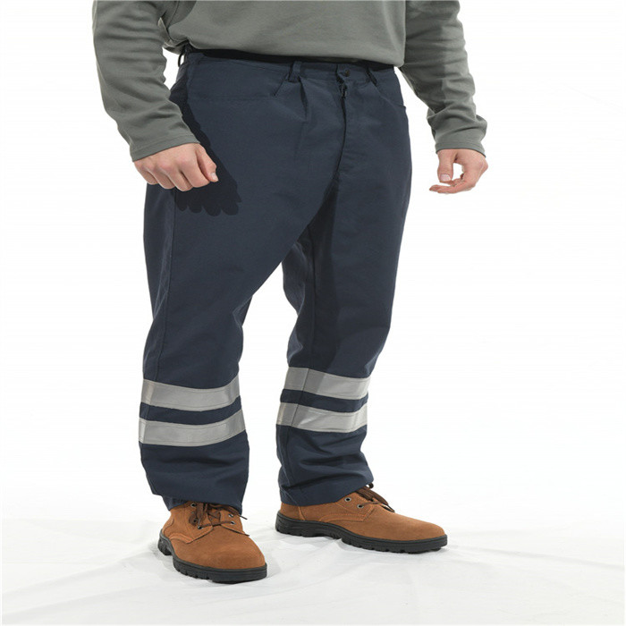 HRC2 Flame Resistant Pants Navy Fire Retardant Work Pants With Reflective Stripes