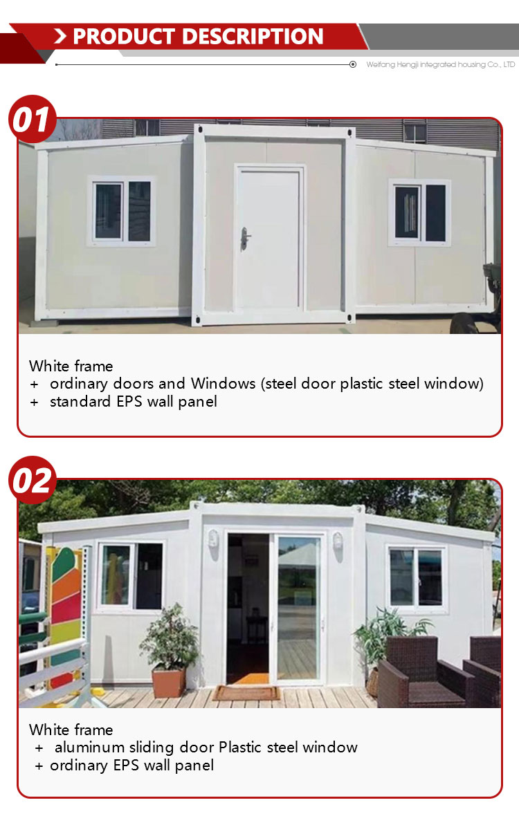 EPS Sandwich Panels Wall 20ft 40ft 3 Bedrooms Collapsible Expanding Container Home House