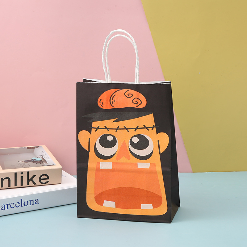 Eco-friendly Halloween Party Gift Bag Kraft Paper Bag for Cross-Border Sales on Amazon