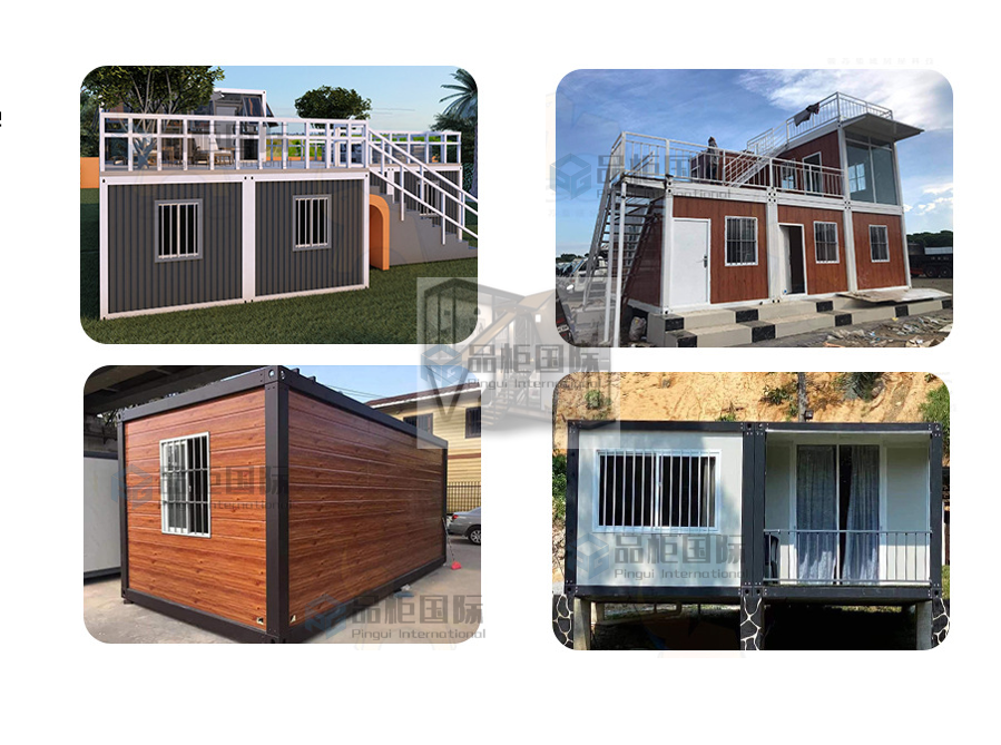 Galvanized Steel Square Tubes Modern Design Container House with Wooden Exterior Garden and Independent Restaurant