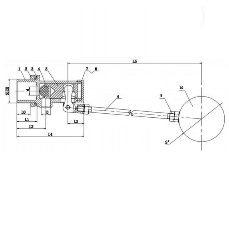 Water Float Valve , Brass Float Valves For Water Tanks ODM