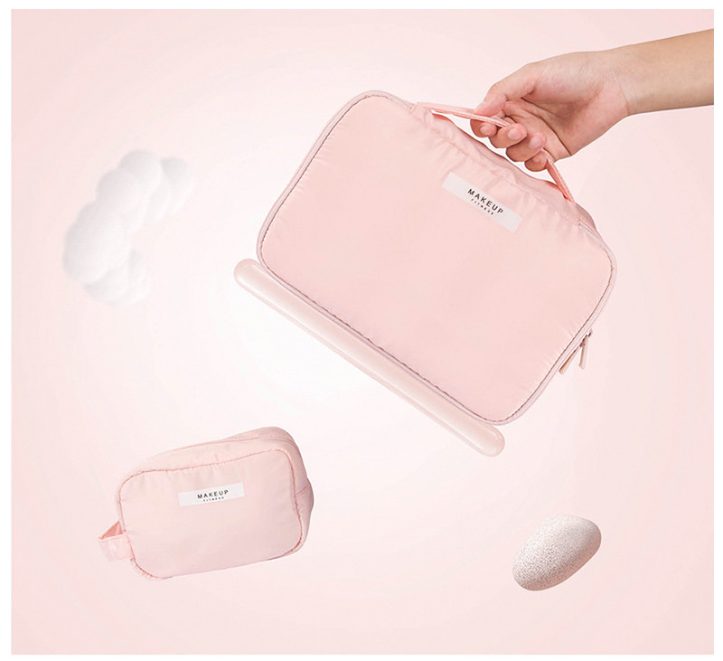 Custom Makeup Brush Organizer Foldable Private Label Pink Brush Cosmetic Bag