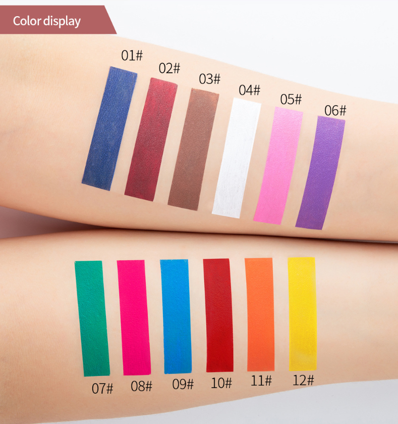 12 Color Neon High Pigment Eyeshadow 40g Lightweight Custom Privater Labels