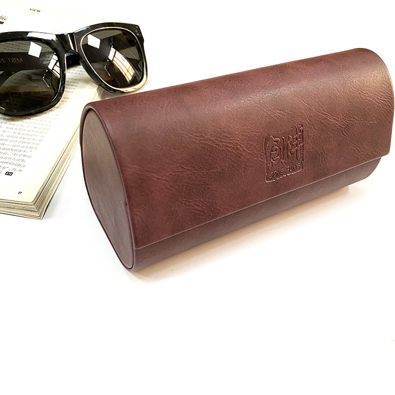 Custom Big Size Retro Leather Hard Sunglasses Case Protector Holder Box