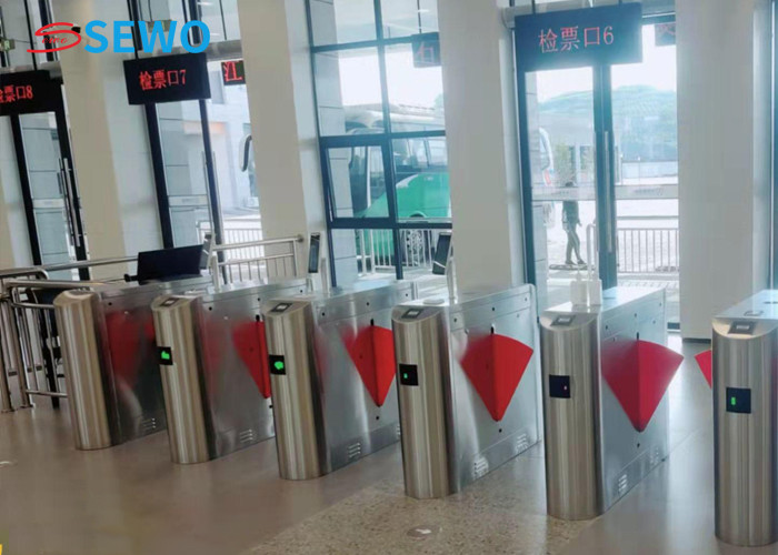 Smart Card Readers Flap Barrier Turnstile Security Gate For Bus Station Ticket Checking