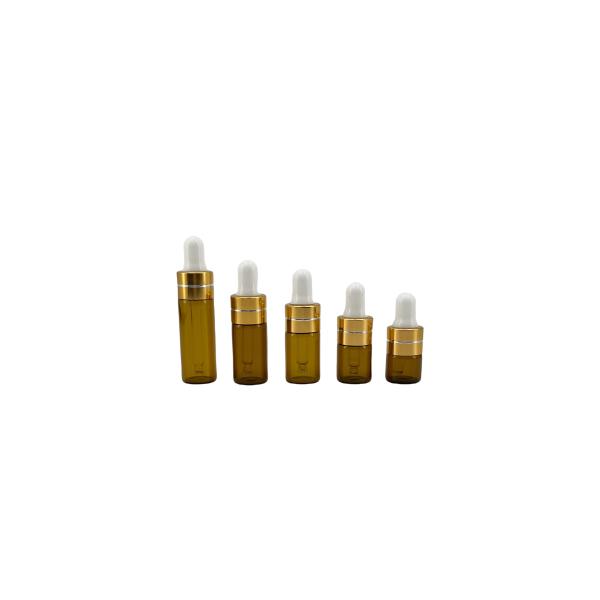 1ml 2ml 3ml 5ml Amber Glass Dropper Bottles Essential Oils Serum Sample Dropper