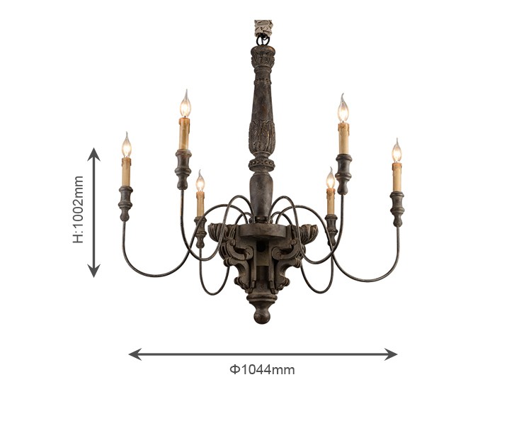 Popular Reclaimed Wood Chandelier Lamp (WH-CI-28)