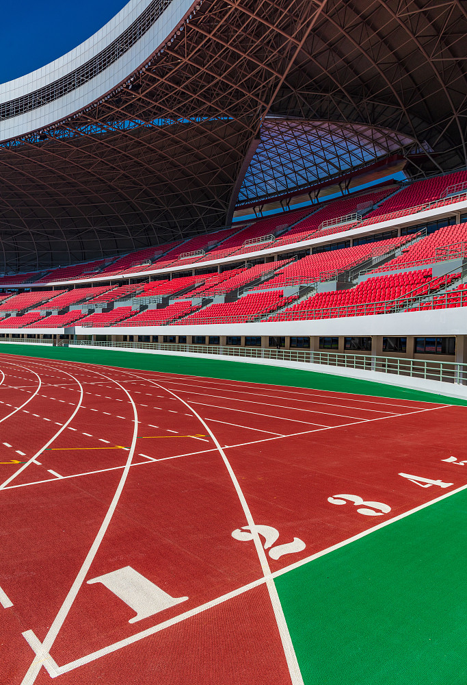 All Weather High Strength Eco Sports Flooring 13mm Thickness Running Track red