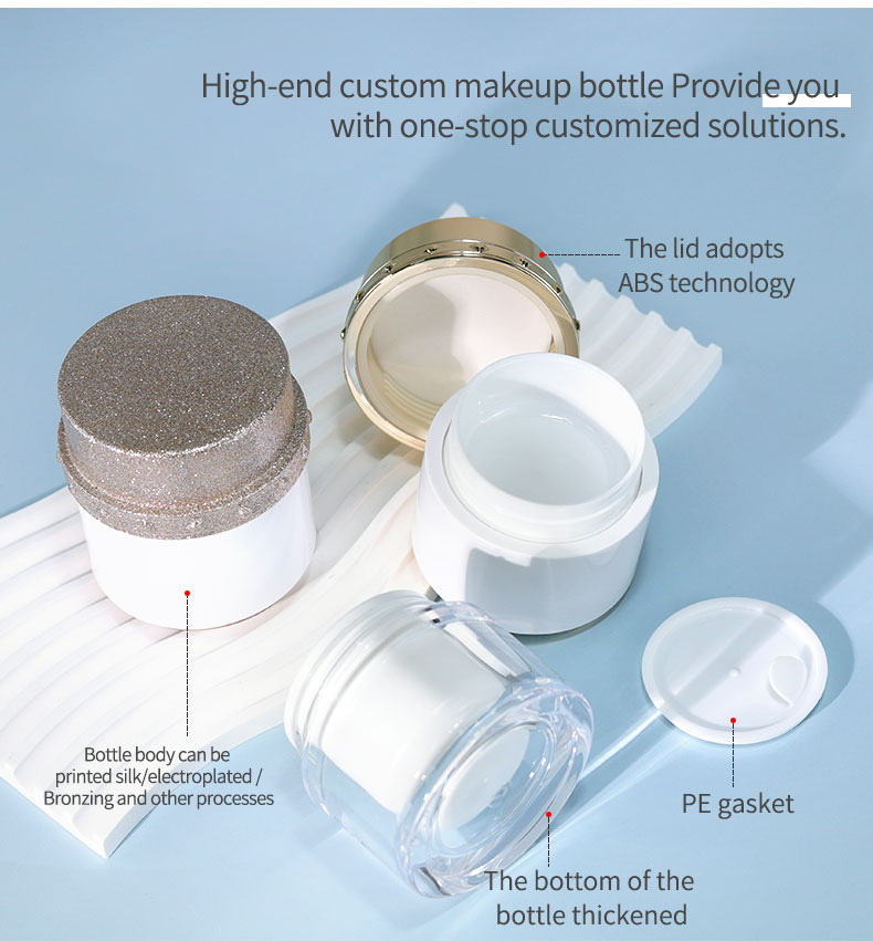 Plastic Cap Empty Lotion Skincare Container for Sunscreen Cream 30G 50G Lady Cosmetics Face Cream Bottles and Jars