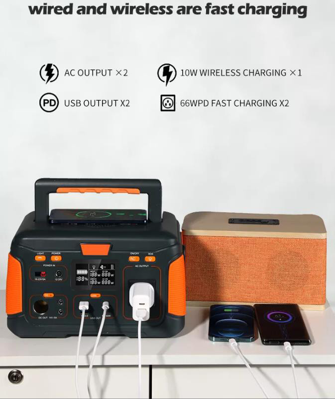 OEM ODM LiFePO4 lithium battery Portable Solar Power Station USB Type C DC AC OUTPUT lithium battery packs