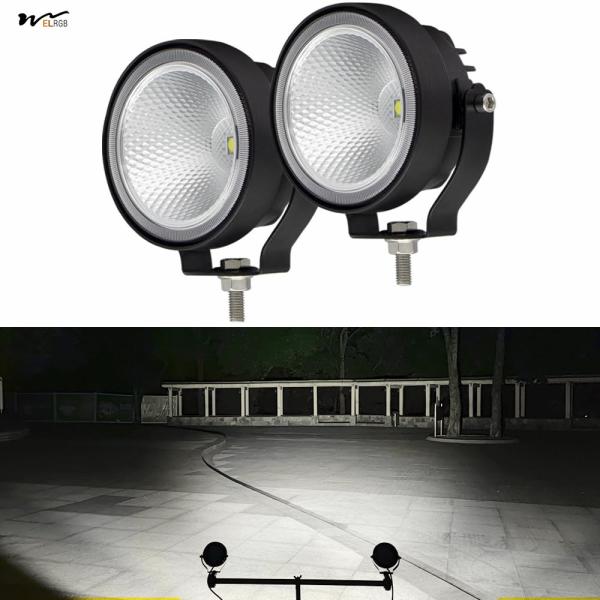 Motorcycle Round 4-inch LED Pod Off-Road Driving Fog Lights Ultra-Bright Drain