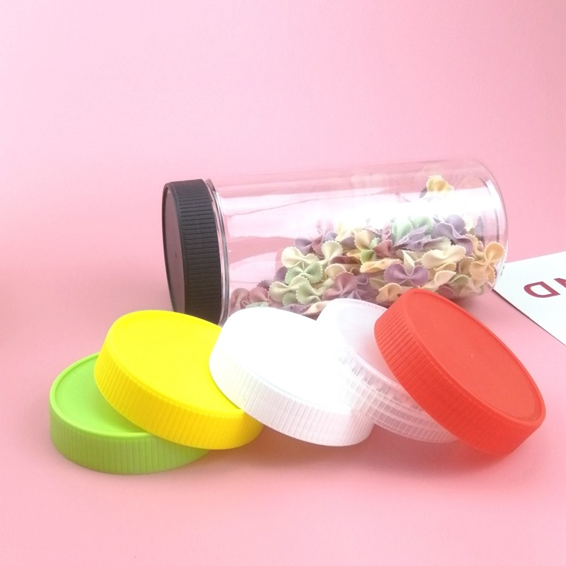 Foam Gasket Clear 450ml Plastic Food Storage Jars For Dry Food Snacks