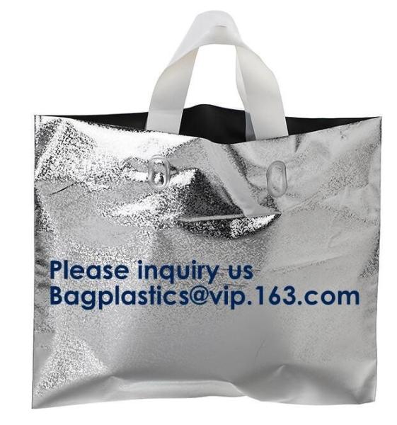PLA COMPOSTABLE Biodegradable Plastic Trifold Handle Bag For Shopping Market,