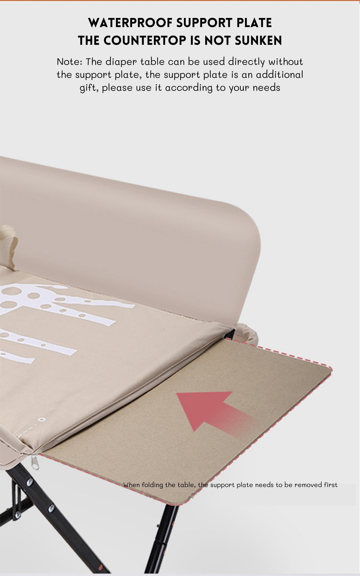 Ouninbear Portable Folding Baby Diaper Changing Table With Storage And Movable Nursery Pad