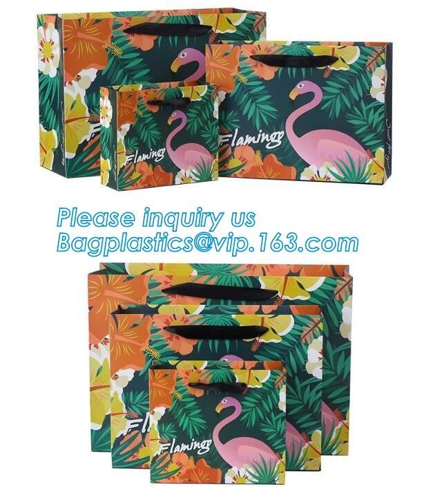 Flat Paper Handle Eco Friendly Retail Packaging Paper Carrier Bag Personalization Logo