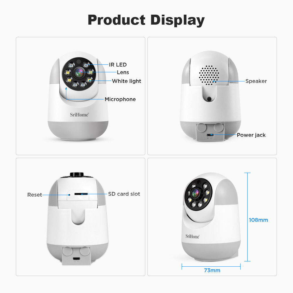 IP Camera WiFi Baby Monitor 1080P Indoor CCTV Security Camera Video Surveillance AI Auto Tracking Wireless Home Camera