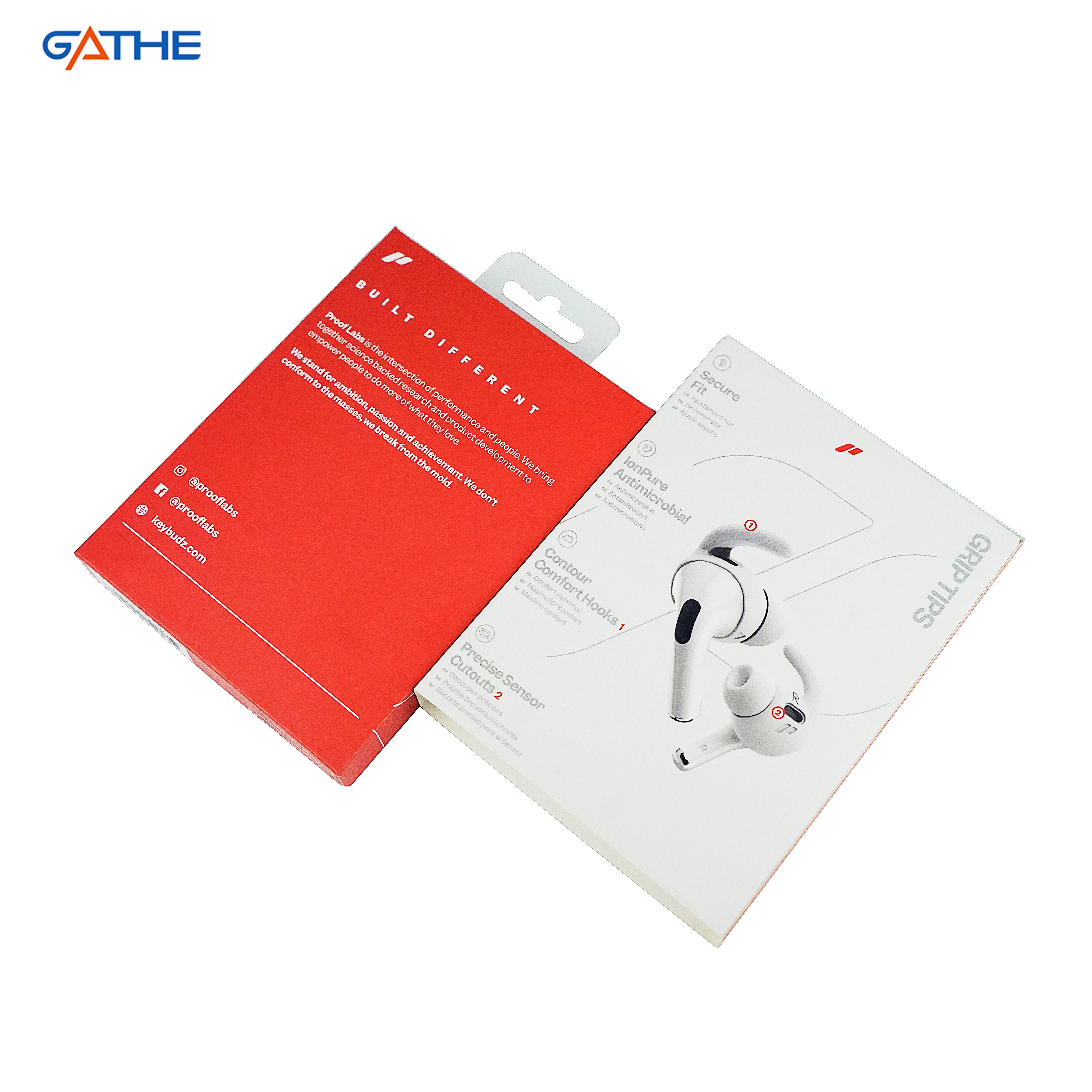 OEM White Foldable Electronic Cardboard Box For Earphone Packaging Paper Boxes With Handle