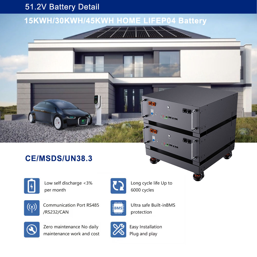 51.2V 10KWH/20KWH LFP Rack-Mounted Solar Energy Storage System Capacity 400A 48V 200Ah