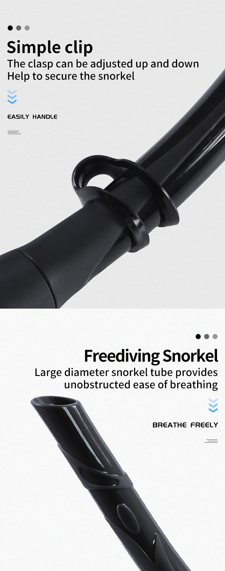 Portable Full Silicone Scuba Free Diving Wet Snorkel For Lap Pool