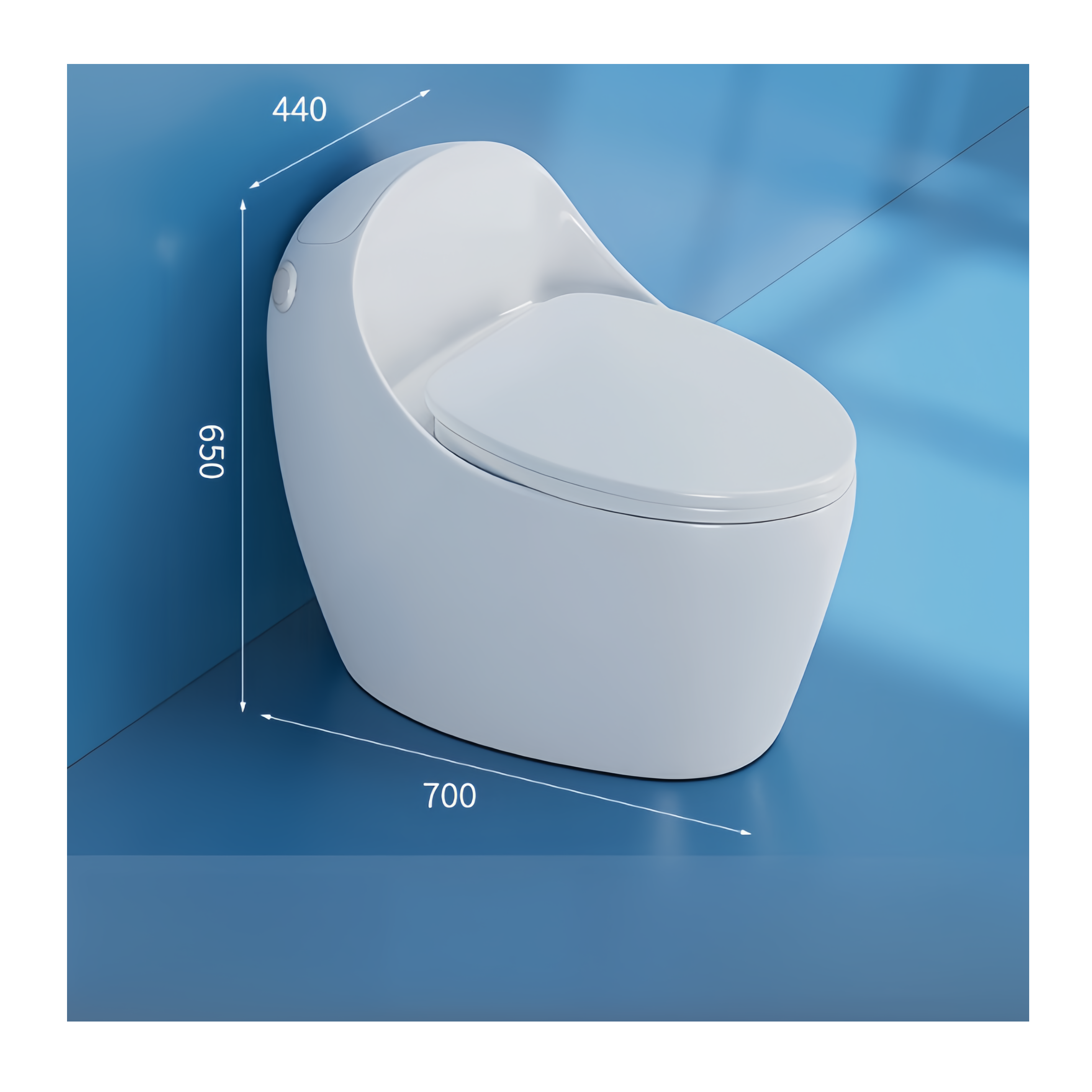 Slowly Closing Seat Cover One-Piece Elongated Non-Electric Toilet for American Market