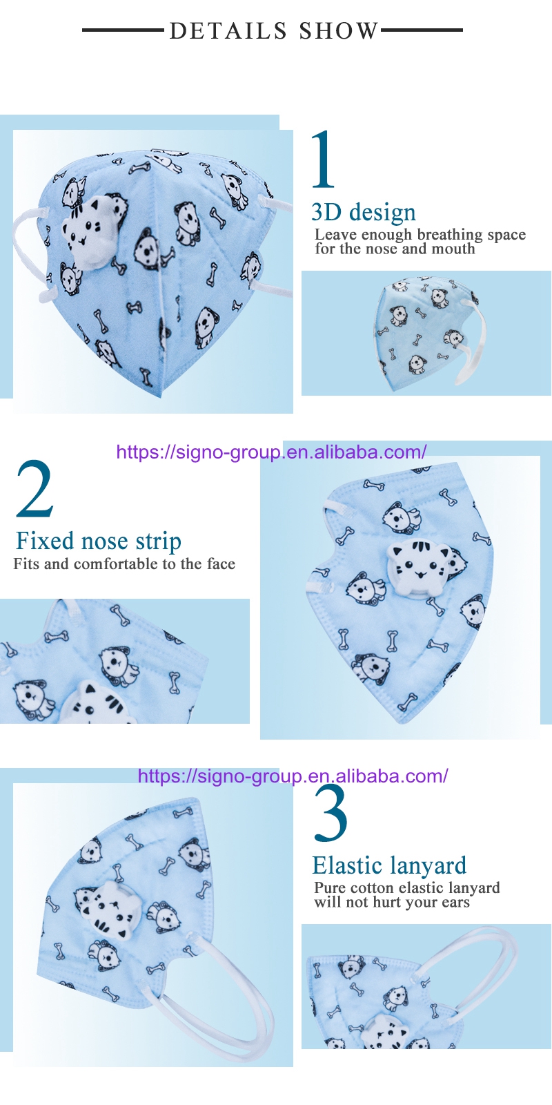 3D design Kids Printed Mask / Children'S Face Mask With Valve