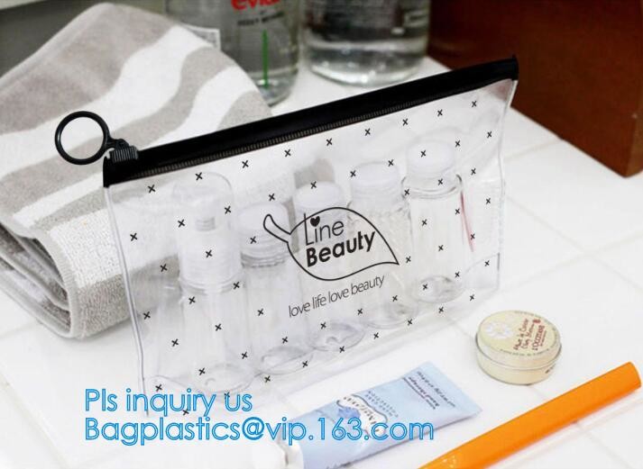 Zip lockkk bag with handle & slider, reclosable pvc clear plastic slider Zip lockkk bag, Reusable slider white small nylon cle