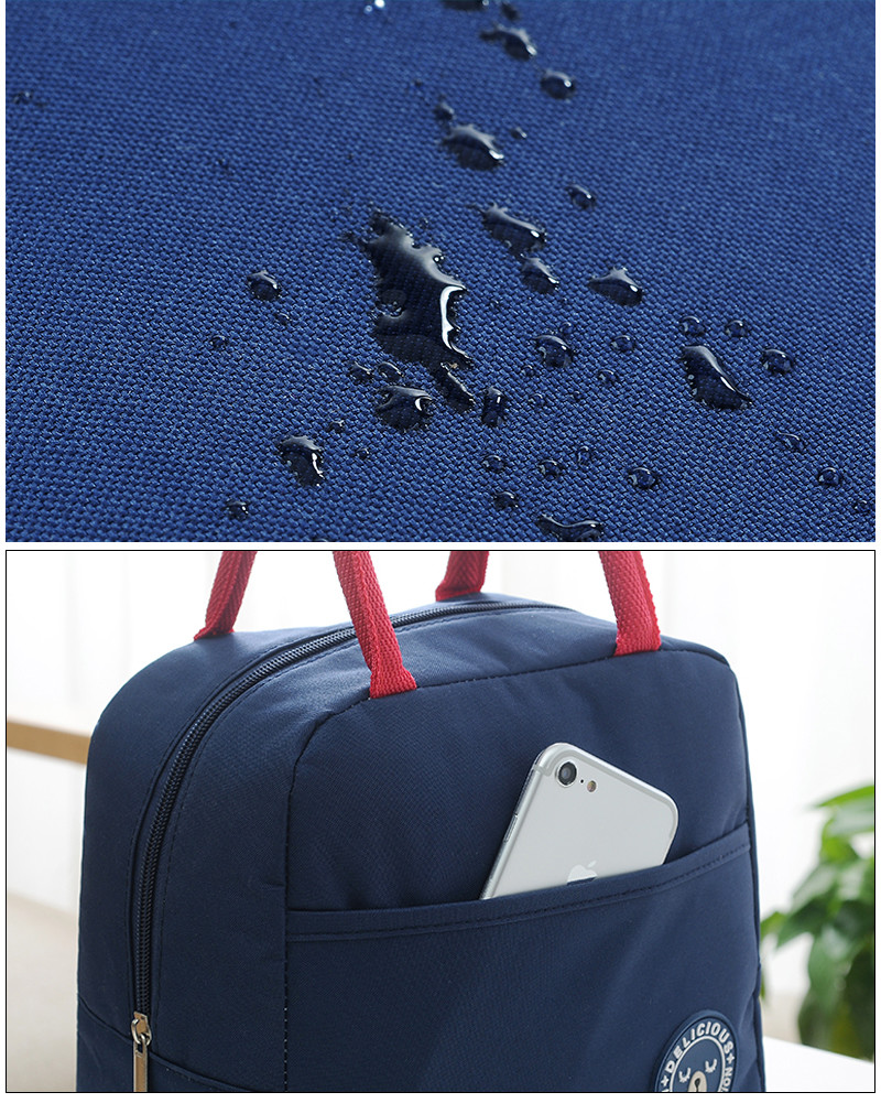 Adult 600D Polyester Aluminium Foil Thermal Tote Lunch Bag