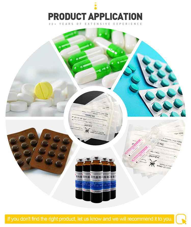 China supplier Clear medicine zipper plastic bag with printing pills bag