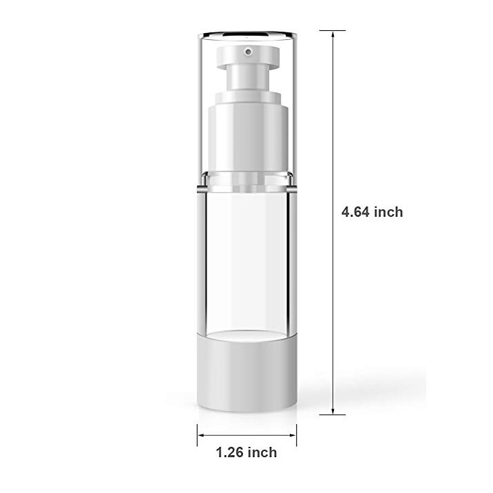 Gold Airless Pump Serum Cosmetic Bottle 15ml Travel Bottle Non Spill