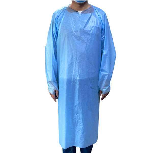 Antibacterial CPE Gown , Fluid Resistant Disposable Protective Wear