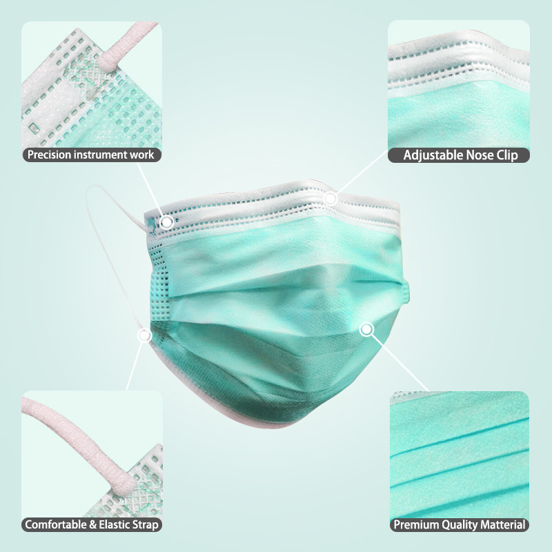 Skin Friendly 3 Ply Surgical Face Mask Comfortable Without Glass Fibers