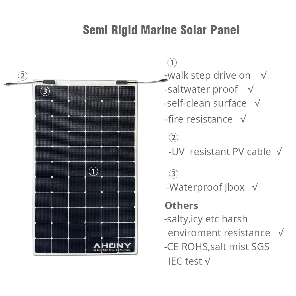 Waterproof Marine Walkable Solar Panel 90W 100W 120W 150W 240w Flexible Solar Panel