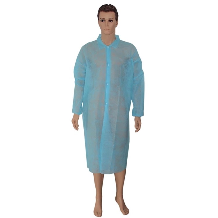 Acid Proof 30gsm SMS Disposable Laboratory Coats with Pockets