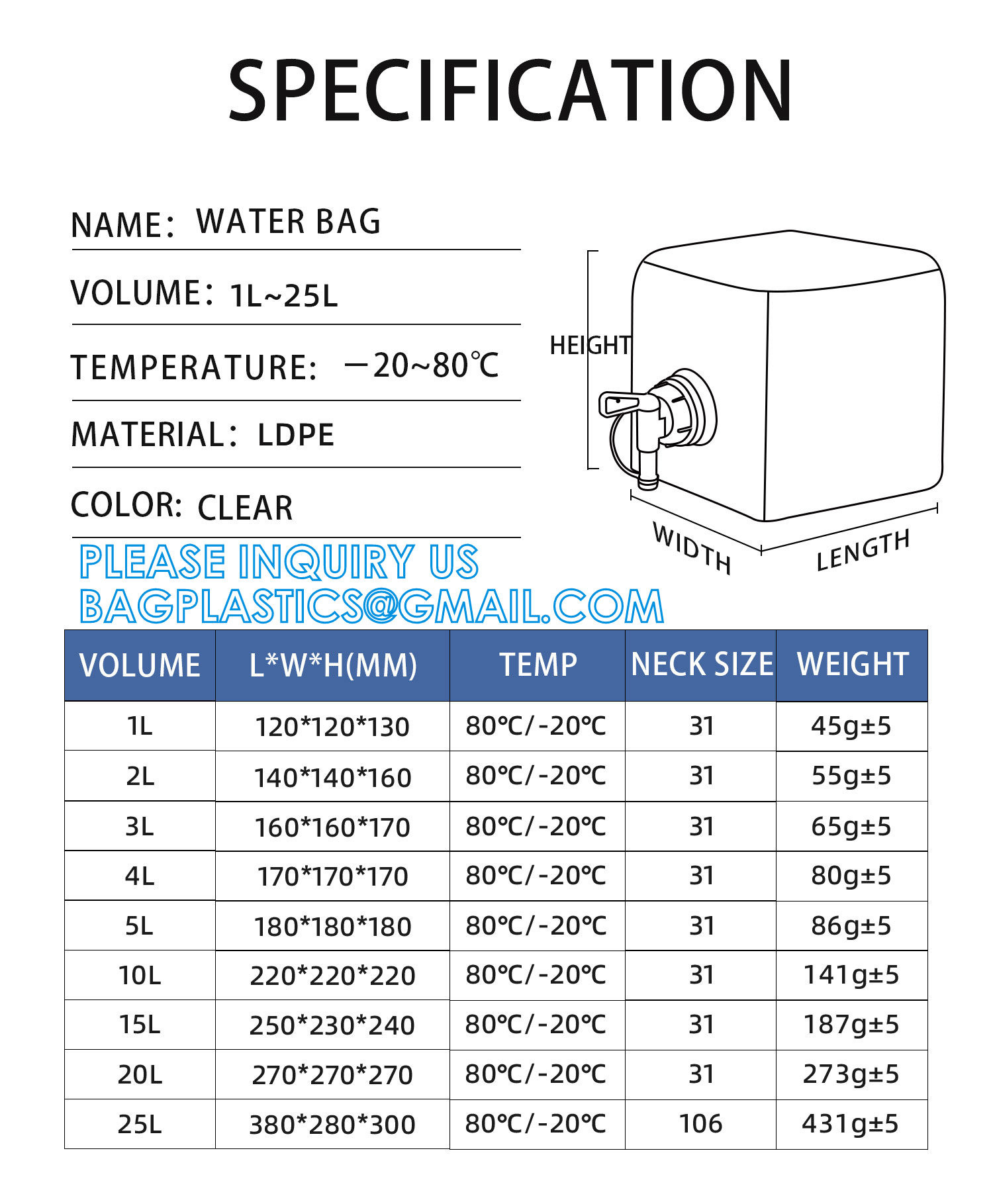 5L 10L 15L 20l Foldable And Portable Outdoor Sports Camping Hiking Gallon Water Carrier Collapsible Container