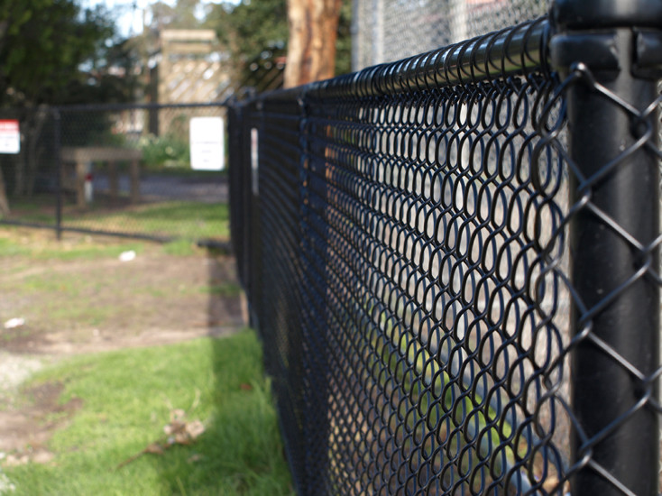 Black Galvanized 3.0m Height Steel Chain Link Fencing 50mm Pitch