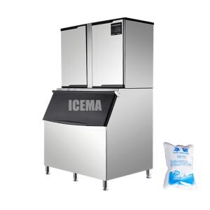  ICEMA 1000KG 24H Automatic 1Ton Ice Cube Making Machine with Copeland Compressor Manufactures