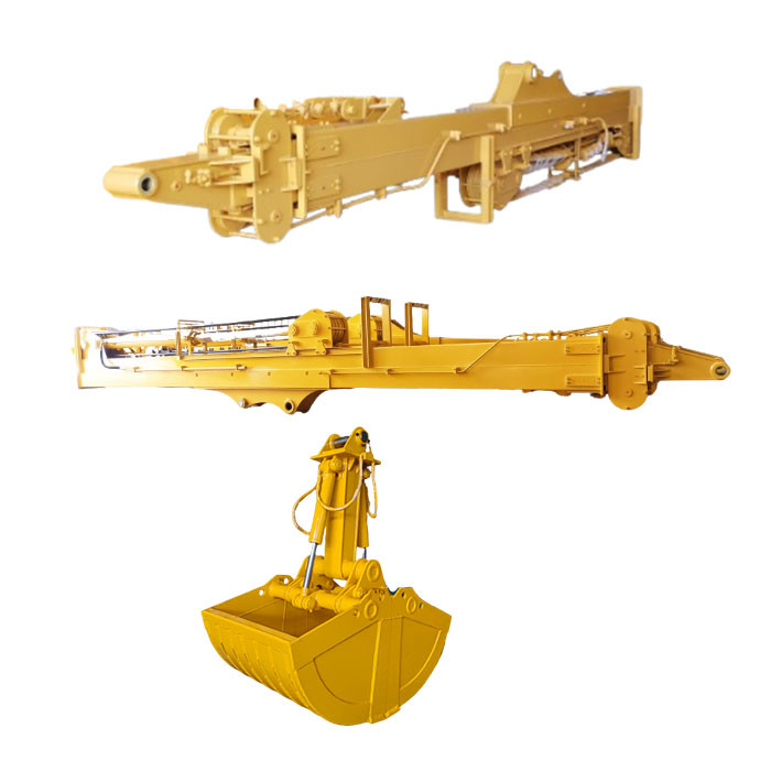 Telescopic Excavator with Clamshell Bucket with Teeth for Grabbing