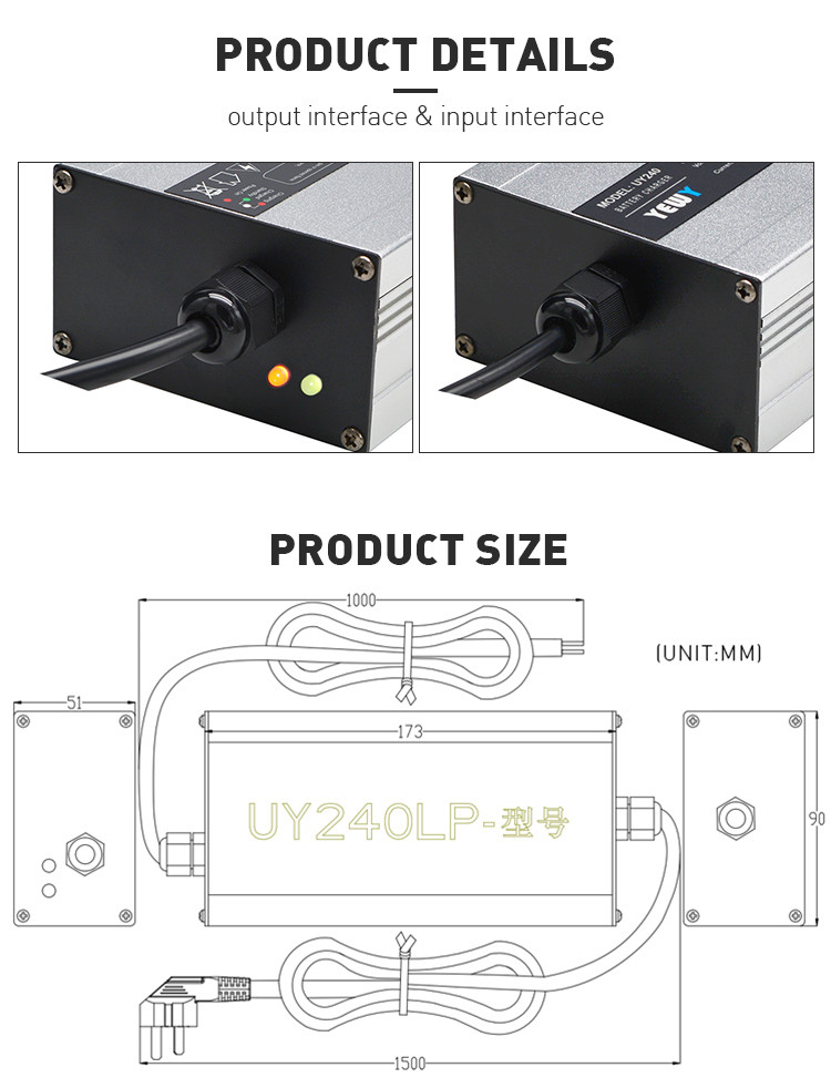 48V 4A E Scooter Battery Charger Waterproof Lifepo4 DC DC Charger