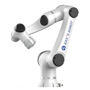 Collaborative robot arm with 6 axis Hans E5 and use for welding and grinding of