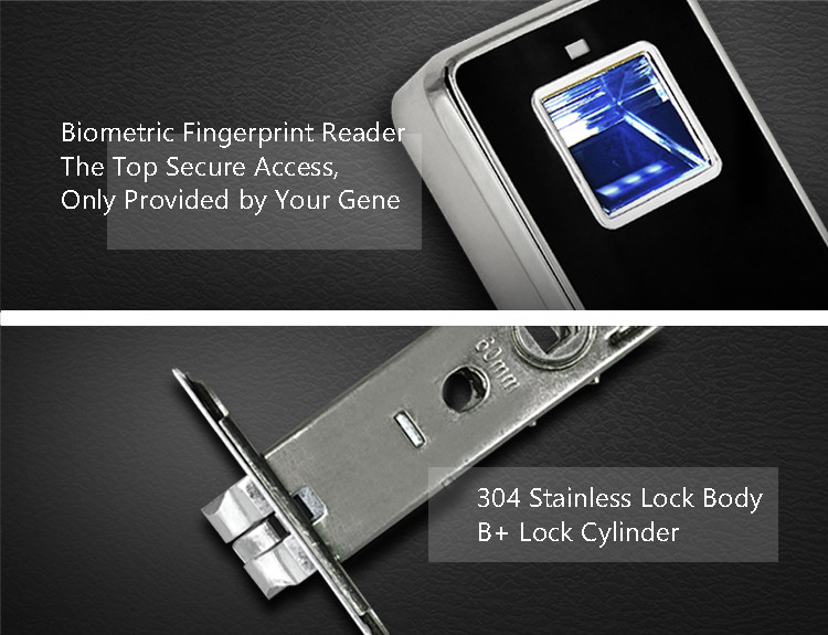 Intelligent Fingerprint Electronic Keyless Door Locks Two Ways To Unlock