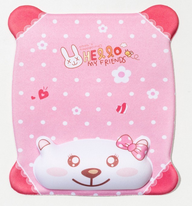 Appealing Custom Wrist Support Mouse Pad Smooth Surface For Girl Gift